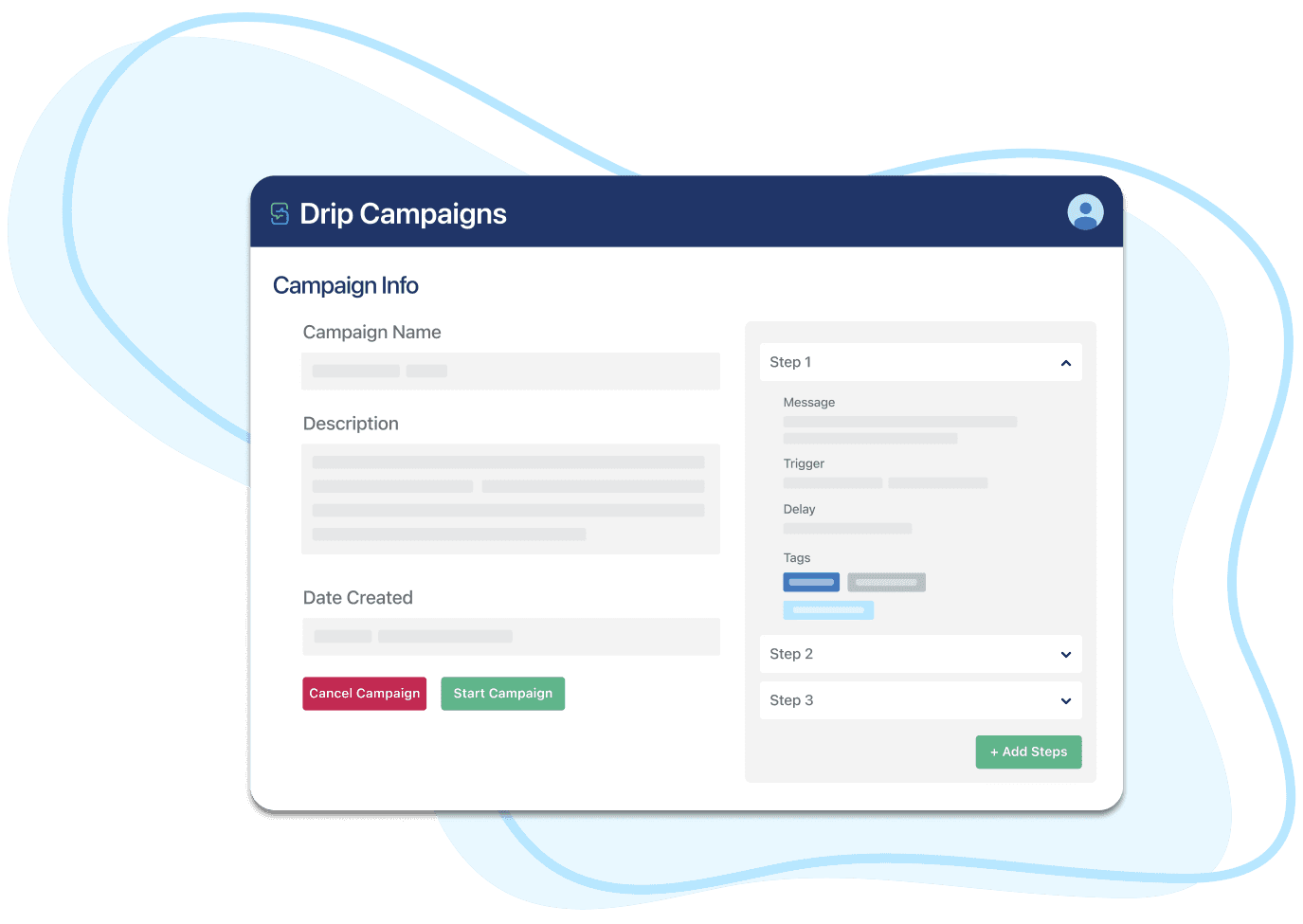 Creating a drip campaign to message contacts